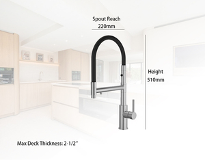 Multifunction Single Handle <strong>Kitchen</strong> Faucet with Pull-Down <strong>Shower</strong> Head Purified Water Outlet Ceramic Cartridge Deck Mounted - Product Image 2