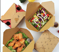 Boîte à lunch en papier kraft jetable personnalisée pour la restauration