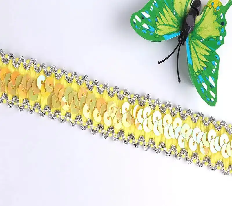 Lentejuelas encaje decoración baile lentejuelas recorte bufanda accesorios colorido encaje suave Ropa Accesorios filigrana lentejuelas encaje