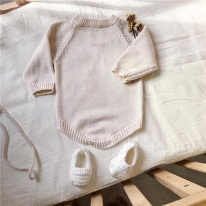 Combinaison en coton à manches longues pour bébé unisexe, barboteuse tricotée - Product Image 5