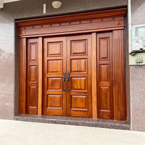 Chinesische beliebte Art chinesische Teakholz Holztür Doppel blatt Tor Massivholz Log Textur Altes Geld Stil des Haupteingangs - Product Image 3