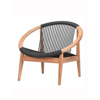 Fauteuil simple en rotin et teck massif de style chinois, ensemble de loisirs extérieur paresseux, imperméable et résistant au soleil, avec table basse assortie