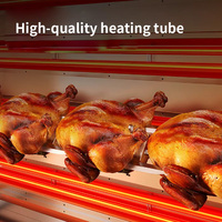 Four à rôtir poulet électrique commercial en acier inoxydable avec porte vitrée, minuteur intégré, 220V, garantie 1 an, 10-260°C
