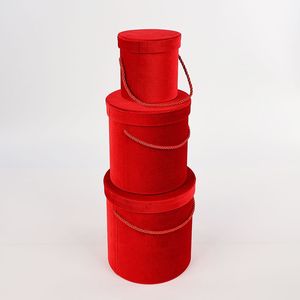 Elegante Scatola in Velluto per Fiori, Scatola Rotonda per Fioristi - Product Image 1