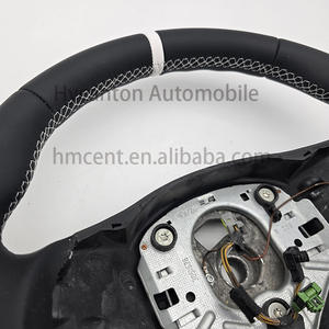 พวงมาลัยแบบแถบสีขาวหนังเรียบสำหรับ BMW อุปกรณ์เสริมรถยนต์ E90 - Product Image 4