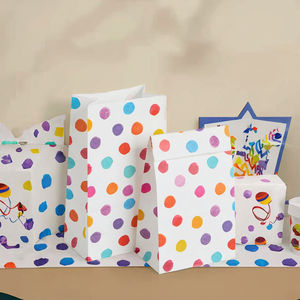 Customizable White Kraft <b>Paper</b> Bag with Offset Printing for Kids <b>Birthday</b> Party Food-Safe Biodegradable Goodie Favor Wrapping - Product Image 3