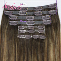 Extensions de cheveux humains Remy invisibles sans couture à clipser, double épaisseur, vente en gros OEM, cheveux naturels