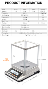 ميزان تحليلي رقمي XINGYUN JA303P بوزن 310 جرام ودقة 0.001 جرام مع شاشة LCD للمختبرات - Product Image 2