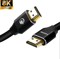 Câble 8K de 1 m (3,3 pi) Mâle-Mâle, 4K 120Hz, 8K 60Hz, 3D HDR, 48 Gbps, Cordon Tressé en PVC Haute Vitesse pour Projecteur et Moniteur