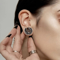 Evorte Nouveauté : Dilatateur d'oreille vintage en forme de selle de serpent, en acier inoxydable 316L, tunnel pour oreilles, unisexe