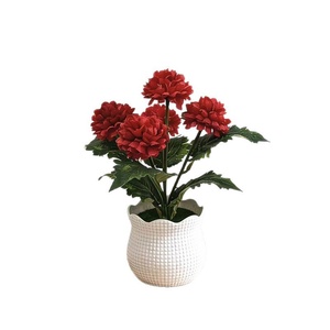 Nouvelle plante en <span class=keywords><strong>pot</strong></span> artificielle en soie, mini chrysanthème à 5 fleurs, petit bonsaï en <span class=keywords><strong>pot</strong></span> de taille moyenne, pour la maison, le bureau ou le bureau de travail. - Product Image 5