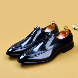 Business Men's Shoes Formal Casual Shoes British Leather Painted Color Breathable Pointed <b>Toe</b> Wedding - Product Image 3