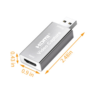 Carte de capture vidéo HDMI vers USB 4K 1080P, <span class=keywords><strong>enregistrement</strong></span> et diffusion en direct via caméra DSLR, caméscope, action cam, noir et argent – Meilleures ventes - Product Image 3