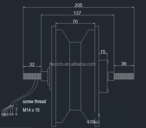 Mô tơ xe điện 11 inch tích hợp cảm biến Hall, công suất cao 2500W 3000W 48V60V72V, mô tơ bánh xe điện tích hợp, mô tơ trung tâm BLDC - Product Image 6