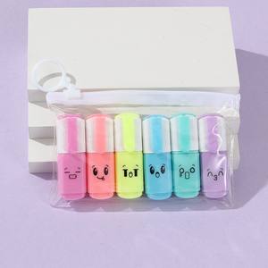 Ensemble de stylos marqueurs fluorescents à pointe oblique pour enfants, mini surligneurs mignons en plastique - Product Image 3