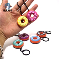 Tianyu Creative Pvc Simulation Alimentaire Modèle Donut Porte-clés Fun Food Play 3D Mini Donut Caoutchouc Pendentif Donut Porte-clés