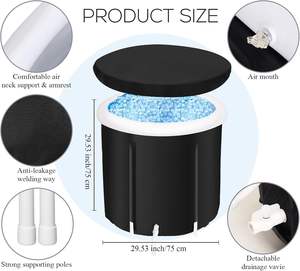Baignoire glacée portable <span class=keywords><strong>pour</strong></span> la récupération <span class=keywords><strong>de</strong></span> thérapie des athlètes Baignoire plongeante froide Baignoire gonflable Sauna <span class=keywords><strong>Spa</strong></span> Baril chaud et froid avec <span class=keywords><strong>couvercle</strong></span> - Product Image 4