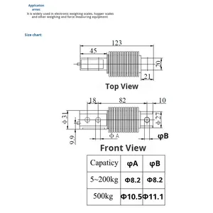 <span class=keywords><strong>Mavin</strong></span> NA20 Balg Typ Biege balken Wäge zelle Edelstahl/Stahl legierung Kraft sensor für Plattform waage, Trichter waage - Product Image 2