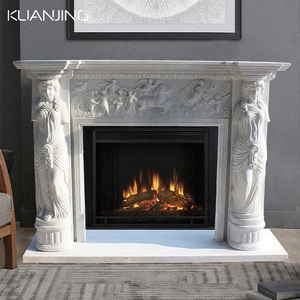 Décoration d'intérieur <span class=keywords><strong>de</strong></span> luxe <span class=keywords><strong>de</strong></span> haute qualité sculptée à la main Style baroque <span class=keywords><strong>Cheminée</strong></span> en marbre naturel - Product Image 5