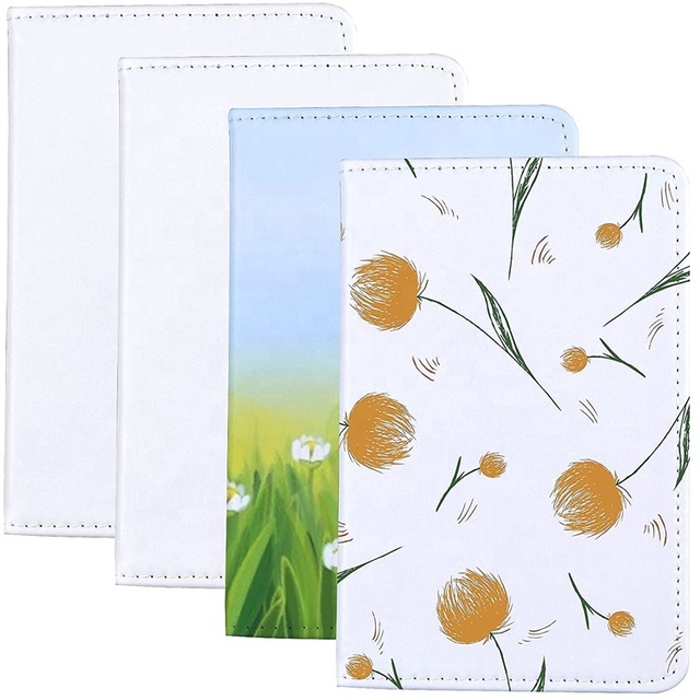Wholesale DIY Heat Transfer Travel Faux Leather Passport Cover Custom Blank Sublimation Passport Holders With Elastic Band