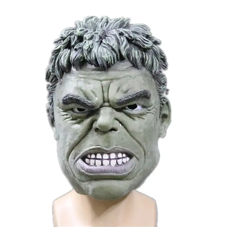 Máscara de látex de Hulk verde personalizada, accesorio de mascarada de Halloween, máscara completa de Hulk, disfraz de película de superhéroe, máscaras de fiesta de Hulk