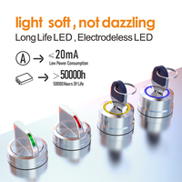 Interrupteur à bouton-poussoir métallique LANBOO 22mm Lth20A, 2 vitesses, à réinitialisation automatique, avec indicateur LED rouge, 220V, à enclenchement