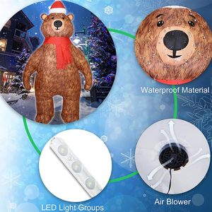 Grandes lumières LED extérieures Famille debout gonflable jouet pour enfants ours brun gonflable décoré décorations de cour de Noël - Product Image 4