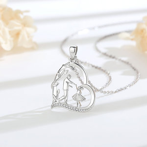 Regalo per la Festa del Papà Merryshine, Collana in Rame con Ciondolo a Cuore per Padre <span class=keywords><strong>e</strong></span> Figlia, Gioiello con Zirconia Cubica - Product Image 6