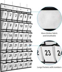 Organizador de Teléfonos para Aula, 36 Bolsillos Numerados, Bolsa de Almacenamiento Colgante Azul para Teléfonos Celulares y Calculadoras con Ganchos de Acero - Product Image 1