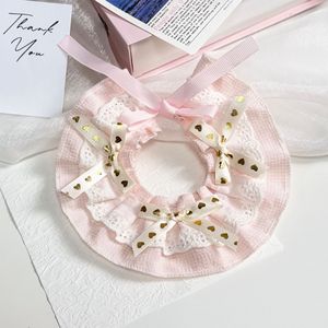 Collier-écharpe <span class=keywords><strong>pour</strong></span> animaux de compagnie en dentelle à carreaux pastel, avec nœud et volants, réglable à nouer, décoratif et mignon <span class=keywords><strong>pour</strong></span> chiens et chats, type <span class=keywords><strong>bandana</strong></span> - Product Image 6
