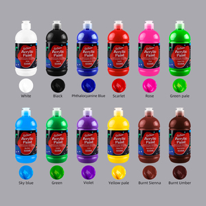Ensemble de <span class=keywords><strong>peinture</strong></span> artistique Xin Bowen 500 ml, 12 couleurs en flacon <span class=keywords><strong>acrylique</strong></span> pour toile, niveau artiste, pigment de <span class=keywords><strong>dessin</strong></span> avec certificat MSDS - Product Image 2