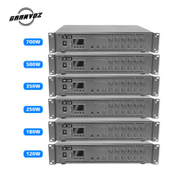 Prix usine 700W 6 zones amplificateur de sonorisation avec matériau métallique de sortie 70V/100V pour système de musique de fond