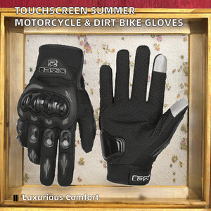 Summer Touchscreen Compatible Polyester Unisex Full <b>Finger</b> Motorcycle Dirt <b>Bike</b> Riding Gloves Pull-On Closure Tiyon AX03 - Product Image 2