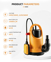 Pompe submersible électrique en plastique 115V 60HZ pour eau propre et eau sale, pour l'irrigation des jardins et le vidange des piscines