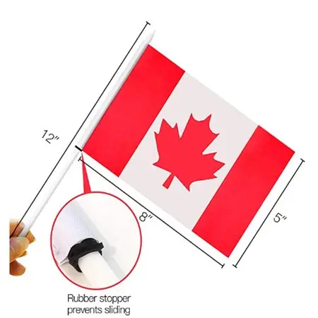 Drapeaux portable étanche du Canada, Mini drapeaux en Polyester, perche solide, blanc, 12 pouces