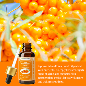 Huile de baies d'argousier pressée à froid, riche en oméga 7, huile végétale biologique naturelle pure, huile de fruits d'argousier pour le soin du visage, du corps et des cheveux - Product Image 5