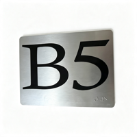 Plaque de porte d'ascenseur en acier inoxydable 304 personnalisée avec braille et numéro de étage tactile en relief pour hôtel, hôpital, bureau, immeuble