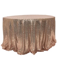 Nappe ronde scintillante dorée rose, nappe à paillettes pour mariage, banquet, fête