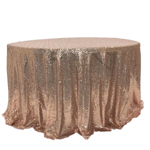 Rose Gold Lấp Lánh Long Lanh Vòng Bảng Bìa <span class=keywords><strong>Sequin</strong></span> Khăn Trải Bàn Lớp Phủ Cho Đám Cưới Tiệc Đảng - Product Image 3
