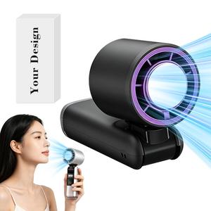 0728 Custom Mini Fan 2400mah 18650 Li Ion 3 Gears Settings Led Display <b>Lanyard</b> Type C Portable for Beach Vacation - Product Image 2