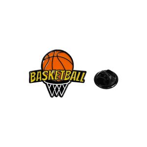 Broche de basketball en métal, motif de sportif en action (saut en hauteur), finition laquée, accessoires de bijouterie, épingles et badges métalliques - Product Image 4