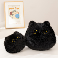 Peluche personnalisée chat noir mignon, jouet en peluche doux pour fête d'Halloween, décoration de chambre, vente en gros de peluches