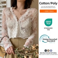 Tissu en dentelle florale respirant et hydrosoluble 100% coton pour vêtements ou robe hawaïenne, tissu en dentelle brodée