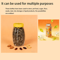 Pot en plastique PET transparent cylindrique avec couvercles à nervures pour divers produits de qualité alimentaire