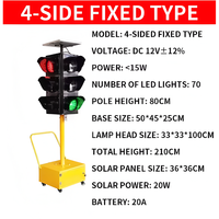 Feux de signalisation routière LED solaires portables pour passage piétonnier, 4 faces, IP65, clignotants sans fil, utilisation routière