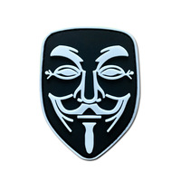 Masque de combat en forme de V prêt à être expédié, patch 3D personnalisé en caoutchouc PVC pour gilets tactiques, vestes, casques