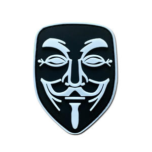 3D нашивка из ПВХ ручной работы, термоклеевая, с изображением маски Вендетты, для головных уборов, сумок, аксессуар для улицы, производство Китай - Product Image 5