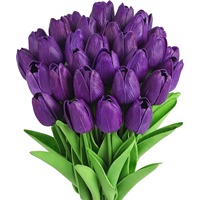 Mini-tulipes artificielles réalistes en PU, faites à la main, toucher naturel, durables, respectueuses de l'environnement, pour décoration de mariage et de maison