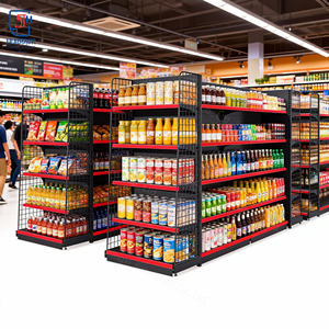 Estante de góndola de un solo lado, equipo de supermercado <span class=keywords><strong>para</strong></span> exhibición de alimentos en <span class=keywords><strong>minimarket</strong></span>, <span class=keywords><strong>estantes</strong></span> de supermercado caliente - Product Image 3