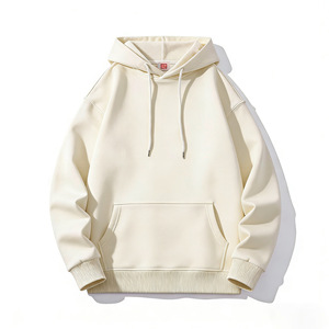 Sudadera con capucha de cuello redondo y manga larga de algodón puro de alta resistencia de 320 g con impresión de logotipo, sudadera personalizada para hombre y mujer de primavera y otoño - Product Image 2